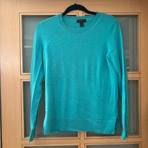 Saks Fifth Avenue Teal Crew Neck Cashmere Sweater